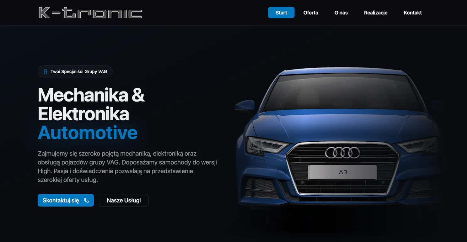 Profesjonalna strona wizytówka dla firmy, łącząca nowoczesny design z przejrzystą prezentacją oferty.